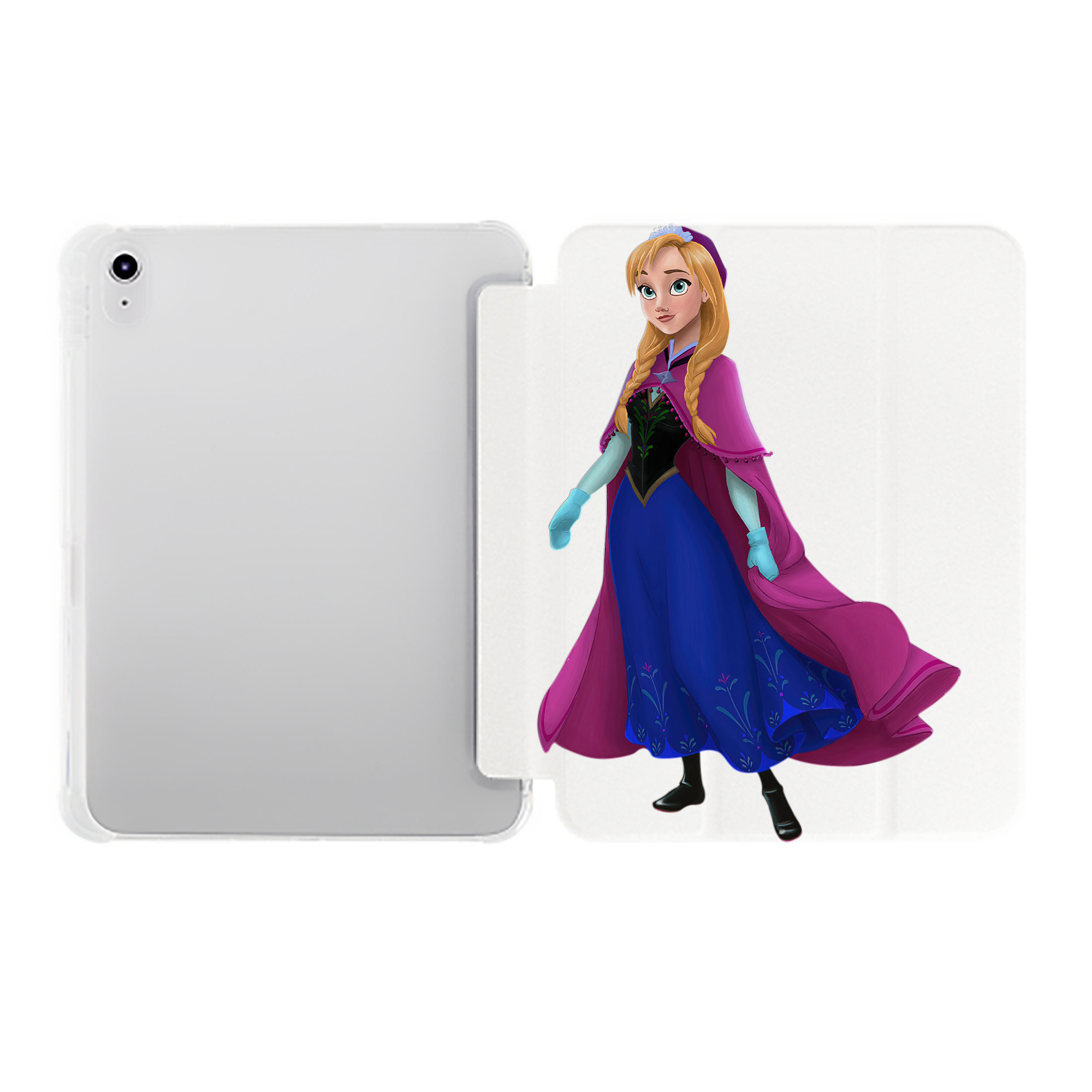 （画像用） アナと雪の女王 アンナ エルサ Frozen Anna Elsa IPad ケース ペン収納付き 三つ折りスタンド PUレザー×シリコン 対応機種9.5/10.5/10.9インチ